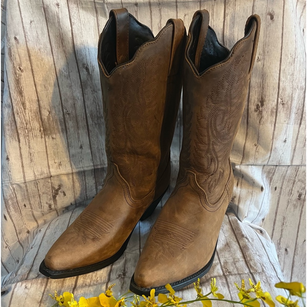 👠Masterson Boot Co. Women’s Leather Upper Cowboy Boots Size 8M